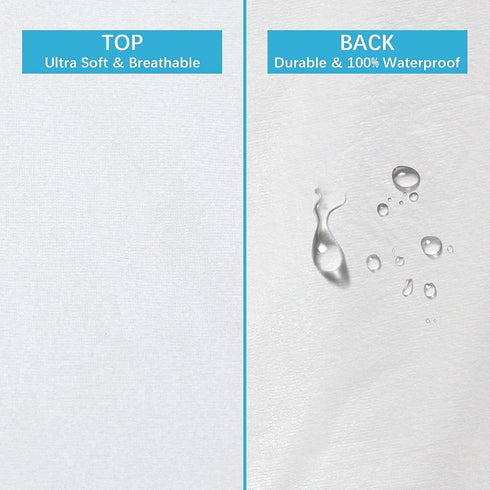 4 Pack Pillow Protectors with Zipper, Breathable & Noiseless, 100% Waterproof Pillow Cases, Standard Size White