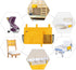 Surblue Bedside Caddy Hanging Organizer Storage Bag for Bunk and Hospital Beds, 8 Pockets, Large, Yellow