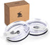 koodee 30 oz Tumbler Lids, 2 Pack Spill-proof Covers for 30 Oz YETI Rambler, Ozark Trail, and More (White)