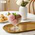 6 Pack 12oz Youeon Vintage Embossed Glass Dessert Cups, Footed Sundae Glasses for Ice Cream, Parfait, Trifle, Fruit