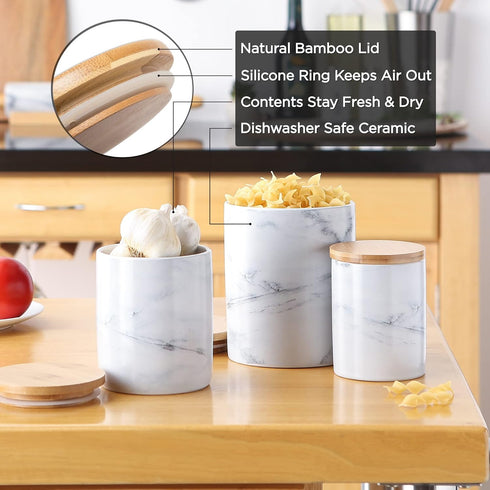 DII Kitchen Accessories Retro Collection, 3 Piece Ceramics Canister Set, Aqua