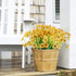12 Bundles Artificial Flowers, UV Resistant Faux Plastic Plants for Garden Porch Window Box Decorating (Yellow)