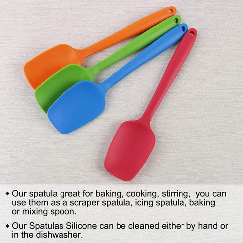 uxcell Silicone Spatula Set, Heat Resistant Kitchenware for Cooking, Baking, and Mixing - Green