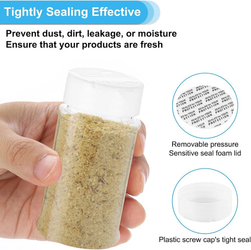 PATIKIL 1oz Plastic Spice Jars with Shaker Lids, 8 Pcs Refillable Empty Seasoning Containers for Storing Spice