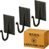 RTZEN Wall Mount Hook Set - Handcrafted Rustic Metal Coat Hooks for Hanging - Classic Farmhouse Black Hooks for Towel,