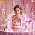 Pooqla LED Marquee Letter Lights, Light Up Letters Glitter Letter Sign Girls Gift, Battery Powered Night Light Pink