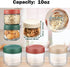 Povinmos 3Pack Lids,10oz Overnight Oats Containers with Glass Jar with Scew Lid,Salad Dressing Fruit Veggies Sauce