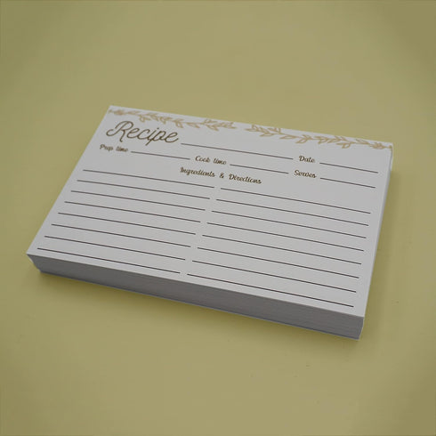 Dekali Designs Rustic Recipe Cards 4x6 Inches (50 Pack) Double Sided Index Cards with Cute Floral Design by Dekali Designs
