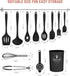 Kitchen Utensils Set-12 Pieces Silicone Cooking Utensils Set Dishwasher Safe 392°F Heat Resistant Spatula Set Nonstick Cookware by Pranski