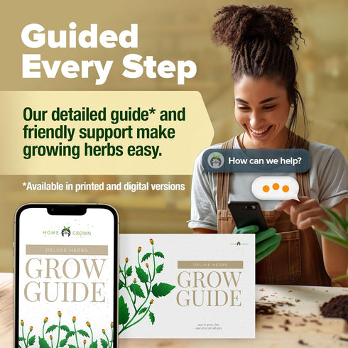 8 Set HOME GROWN Gift Herb Kit Herb Seeds with Basil, Cilantro, Mint & More, Complete Indoor Grow Kit for Kitchen