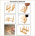 2 Pcs Household Kitchen Natural Bamboo Drain Dish Rack, Multifunctional Cup and Book Storage Rack, 8"(L) x 4.5"(W) x