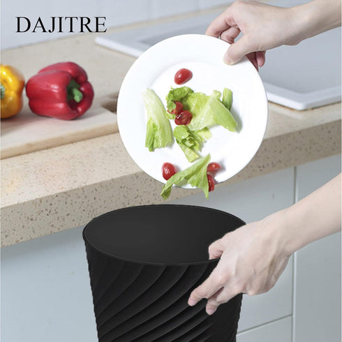 DAJITRE 1.8 Gallon Small Trash Can - Slim Profile Wastebasket Recycling Bin for Compact Spaces in Bathroom, Office,