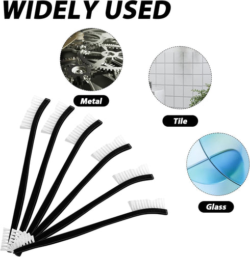 9Pcs Double-Ended Cleaning Brushes Set, Nylon All Purpose Detailing Brushes for Kitchen, Bathroom, Small Spaces