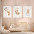 3Pcs 12x16in Teddy Bear Nursery Wall Art Bear Sleeping on The Moon and Stars Wall Decor Pictures Balloon Cloud Neutral