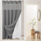River Dream Heavyweight Dotted Waffle Weave Shower Curtain with Snap in Liner, 54W x 80H, Gray