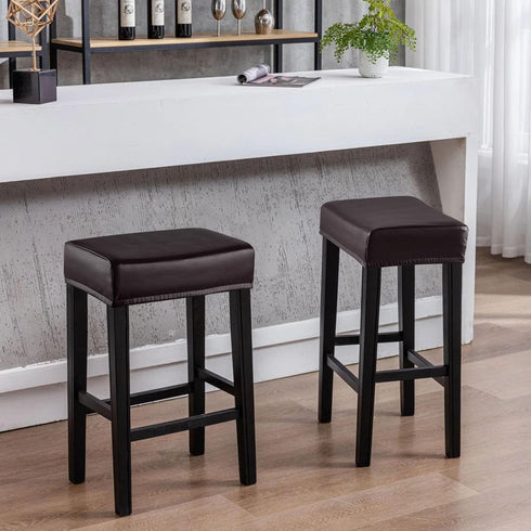 2 Pack Counter YISUN Stool Covers Rectangle - Stretch Oilproof Waterproof PU High Chair Cover Vanity Stool Cover Pub