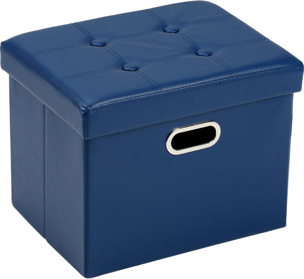 COSYLAND Storage Ottoman 17x13x13in Leather Ottoman Rectangle Footrest Footstool Folding Ottoman for