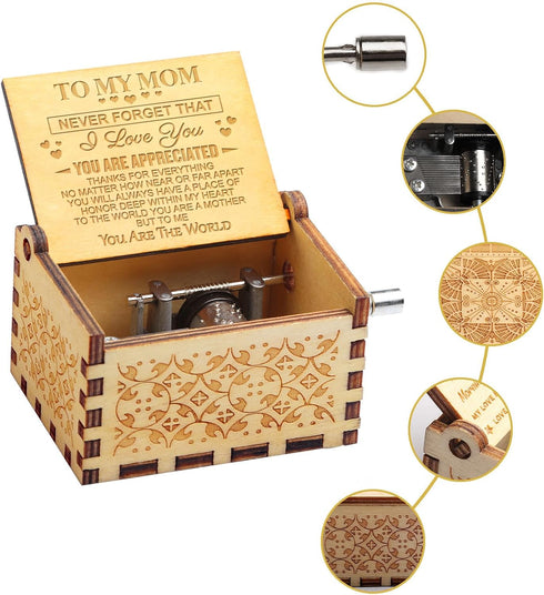WSYEAR Mother's Day Music Box, Unique Gifts for Mom from Daughter or Son, Birthday Present Ideas