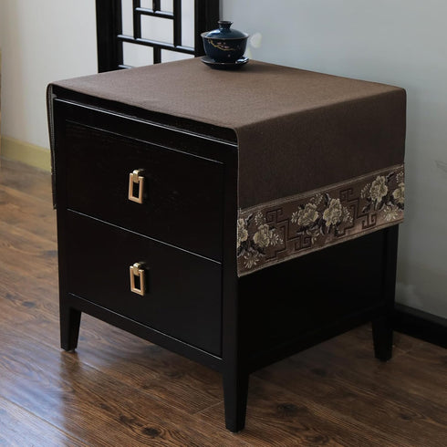 LAVSHOME Embroidered Nightstand Cover Cloth.Anti-Slip End Table Cover Cloth for Bedroom,Square Side Table