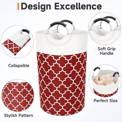 Large Laundry Basket, Collapsible Tall Hamper Bag with Handles for Waterproof Travel Bathroom College Essentials