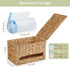 Countertop YANGQIHOME Trash Bag Dispenser with Lid, Water Hyacinth Plastic Bag Holder & Grocery Bag Holder for Kitchen
