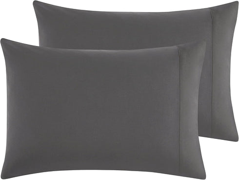 Empyrean Bedding Pillow Case Set of 2, Standard Size, Soft Microfiber, Dark Grey