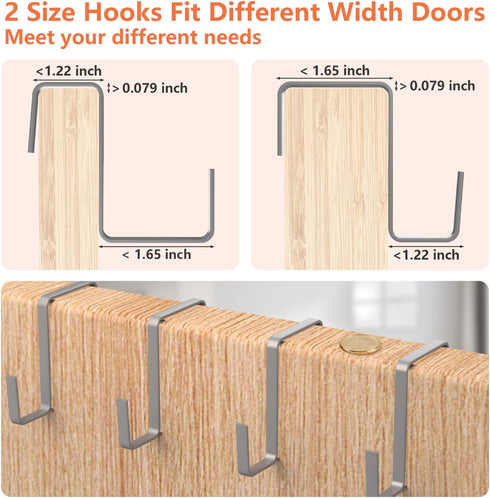 FENTEC 2 Pack Over the Door Shoe Organizer | Hanging Shoe Storage with 24 Pockets, Space Saving Gray Mesh