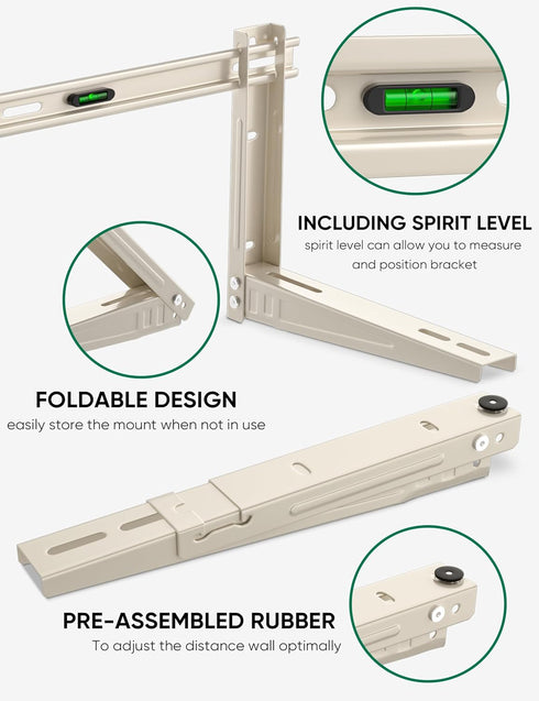 Mini Split Wall Mounting Bracket for 7000-12000 BTU Mini Split Air Conditioner with Leveler, Universal Ductless AC