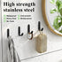 Adhesive Towel Hooks, 20 PCS Stainless Steel Self Adhesive Wall Hooks, Black Heavy Duty Shower Hook, Waterproof Oilproof Rustproof for Bathroom, Kitchen, Living Room by ATDOALL