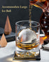 JBHO Hand Blown Crystal Double Old Fashioned Cocktail Glasses, Set of 2, Perfect Size for Oversized Ice Cubes