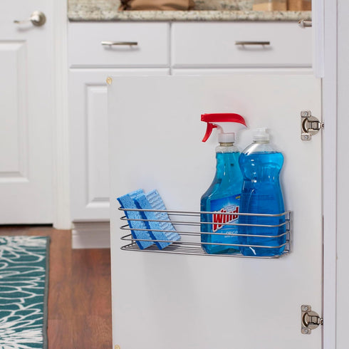 Household Essentials 1226-1 Long Basket Door Mount Cabinet Organizer, Mounts to Solid Cabinet Doors or Walls