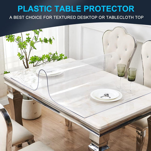 Bobetter Countertop 17x63 Clear Plastic Protector Wood Furniture Table Topper Protective Cover Dining Living Room PVC