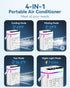 1250ml 3 1-3H Portable Air Conditioners, Mini Air Conditioner Portable Air Cooling Fan Air Cooler Fan with Speeds