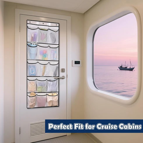 15 2025 9 Over The Door Cruise Ship Organizer - Cruise Ship Magnetic Door Organizer with Size-Graded Pockets, Hanging