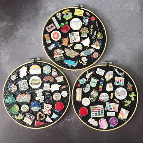 REOVE Wall Hanging Pin Collection Display Stand, Enamel Pin Display Holder Board for Wall Decoration
