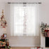 MIULEE 2 Panels Solid Color Sheer Window Curtains, Elegant Voile Drapes for Bedroom Living Room (54X63 Inches Ivory)