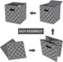 Fabric Cloth Storage Bins, Foldable Cube Organizer with Dual Handles, Set of 3 for Home Storage (Gray Light)