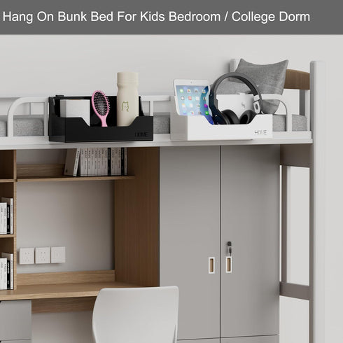 MATIMASU Bedside Caddy Hanging Storage Basket Little Plastic Beside Shelf Hang-on Storage Organizer for Collage Dorm