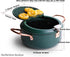 Japanese Tempura Deep Fryer Pot - Nonstick Carbon Steel Oil Fryer with Thermometer, 3.5L, Green Big Tempura Pan