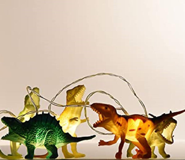 LED Dinosaur String Lights - Battery Operated, Perfect for Boys Room Decor,