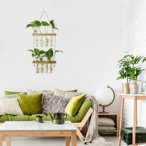 Hyindoor 2 8 Wall Hanging Planter Terrarium Tired Test Tube Vase Glass Planter Plant Propagation Station Plant Hangers