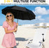 Tarswesi 360 50+ 100cm/39.4in Chair Umbrella with Universal Clamp, Double Canopy Sunshade, Adjustable Swivel, UPF UV