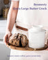 250g 5.12" Countertop, Besmeety Butter Crock, Large Butter Dish with Lid for Suit For Housewarming (White, Extra Large)