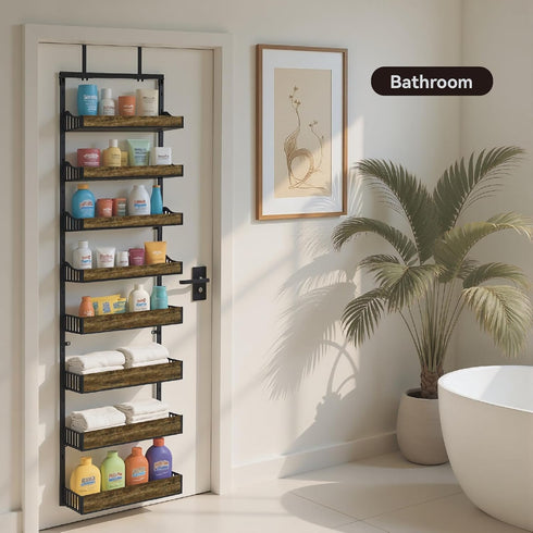 DreamPine 8-Tier 2 1 Over the Door Pantry Organizer, Door Spice Rack Organizer Pantry, Behind the Door Storage