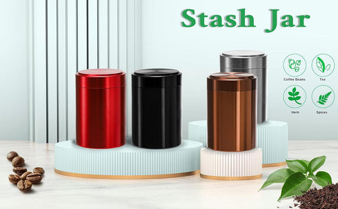 Yesland 8 Pack Smell Proof Containers, 1.7 oz Aluminum Storage Jar, Mini Tea Tins for Spices, Coffee, Teas