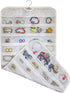 Hanging Jewelry Organizer, 80 Pocket Accessories Organizer for Holding Jewelries (White-Embossed)