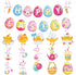 Easter Hanging Swirls Decorations for Home Office School, Happy Easter Banner with Egg Bunny Foil Swirl Ceiling Decor