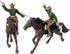 Set 4 FUNSHOWCASE Western Cowboys Gunslingers with Horses Miniatures for Fairy Garden, Cake Topper, Toy, Aquarium