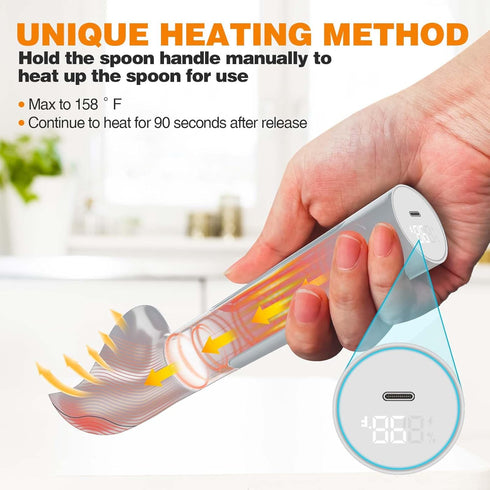 158F Heated Ice Cream Scoop Rechargeable, Waterproof Electric Ice Cream Scoop for Hard Ice Cream, Rechargeable with LED