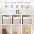 6 Pack 11x11 inch Closet, FinishingBo Cube Storage Bins, with Cotton Handles for Shelves, Clothes, Towel (White/Pink)